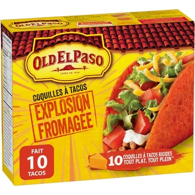 Old El Paso Taco Tout Plein, Tout Plat au Fromage, Sans Gluten, 10 unités 153 g, 2,61 $/100g