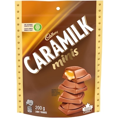 Cadbury CARAMILK Minis, chocolat au caramel, cacao 100% durable 200 g, 2,75 $/100g