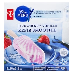 PC Blue Menu Strawberry Vanilla Kefir Smoothie Bars - 480 ml