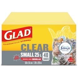 Kitchen Catchers Clear Garbage Bags - Small 25 Litres - Febreze Fresh Clean Scent