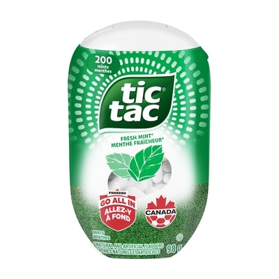 Tic Tac Menthes, Menthe fraîche, Bonbons à Bonbons à la menthe, 200 pilule 98 g, 4,59 $/100g