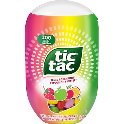 Tic Tac Menthes, Explosion fruitée, Bonbons à la menthe, 200 pilule 98 g, 5,91 $/100g