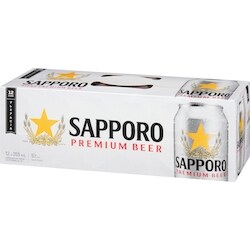Sapporo Beer (ID required at pick-up) - 12x355.0 ml | Maxi