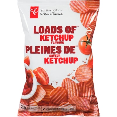 President's Choice Loads Of Ketchup Rippled Potato Chips 200 g, $1.90/100g