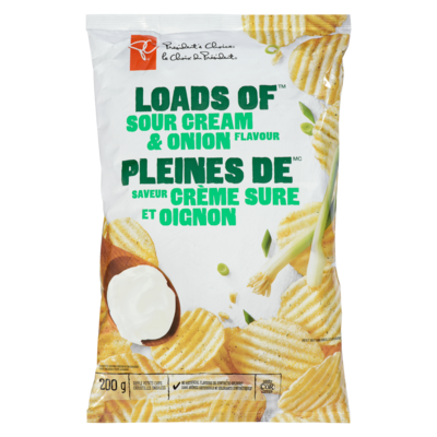 Croustilles ondulées pleines de saveur crème sure et oignon