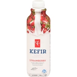 President's Choice Strawberry Kefir Probiotic Fermented 1% M.F. Milk 1 l, $0.48/100ml