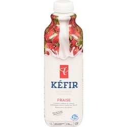 le Choix du Président Kéfir, lait fermenté probiotique 1 % M.G., fraise 1 l, 0,65 $/100ml