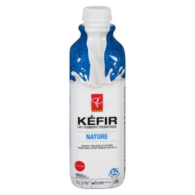 le Choix du Président Kéfir, lait fermenté probiotique 1 % M.G., nature 1 l, 0,65 $/100ml