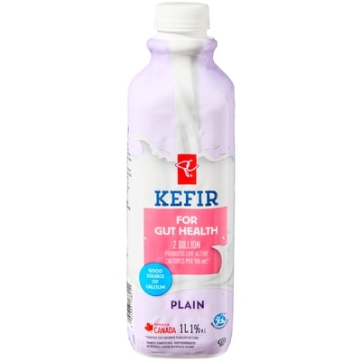 le Choix du Président Kéfir, lait fermenté probiotique 1 % M.G., nature 1 l, 0,45 $/100ml