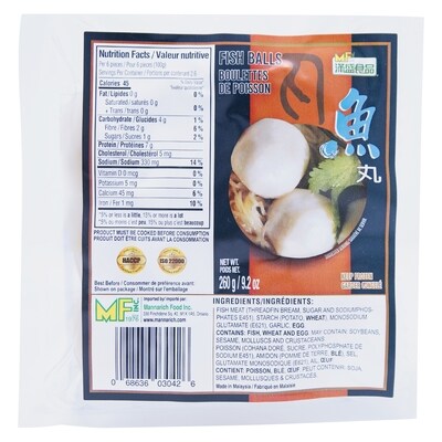 Mannarich Fish Balls 260 g, $1.92/100g