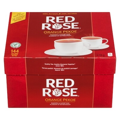 Red Rose Tea, Orange Pekoe Bold & Delicious Blend For a Smooth Sensation 144 ea, $0.08/1ea