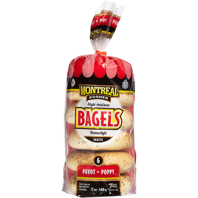 null Kosher Bagels, Poppyseed 480 g, $1.25/100g