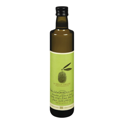 La Belle excuse Huile d’olive noire extra-vierge 500 ml, 5,00 $/100ml