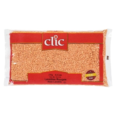 Clic Lentilles rouges 2 kg, 0,38 $/100g