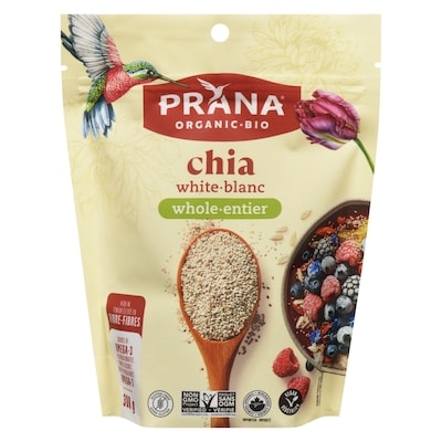 Prana Organic Whole White Chia Seeds 300 g, $2.83/100g