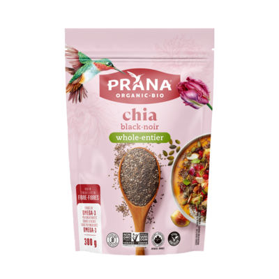 Prana Organic Whole Black Chia Seeds 300 g, $2.83/100g