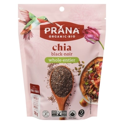 Prana Organic Whole Black Chia Seeds 300 g, $2.83/100g