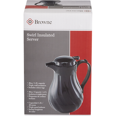 Browne & Co LTD Beverage Server, Black 40 oz 1 ea, $42.99/1ea
