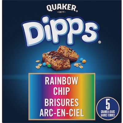Quaker Dipps Granola Bars – Rainbow Chip 150 g, $2.00/100g