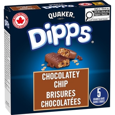 Quaker Dipps Barres tendres Brisures chocolatées 156 g, 2,88 $/100g