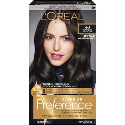L’Oréal Colorant capillaire Superior Preference, 40 brun foncé 1 ea, 19,49 $/1ch