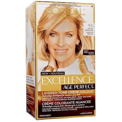 L’Oréal Colorant capillaire Excellence Age Perfect 9G blond clair doré doux 1 ea, 13,11 $/1ch