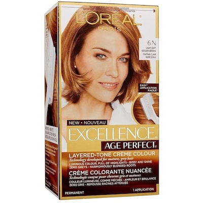 L'Oreal Paris Excellence Age Perfect, 6N Light Soft Golden Brown 1 ea, $13.00/1ea