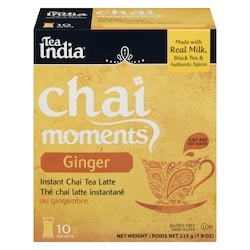 Tea India Préparation pour latté au thé chaï gingembre 224 g, 2,90 $/100g