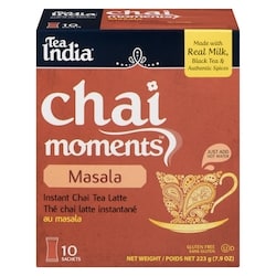 Tea India Préparation pour latté au thé chaï, masala 224 g, 2,90 $/100g