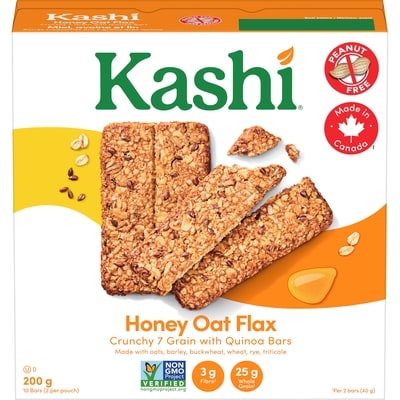Kashi 7 Grain with Quinoa Crunchy Bars, Honey Oat Flax 10 Bars 200 g, $2.00/100g