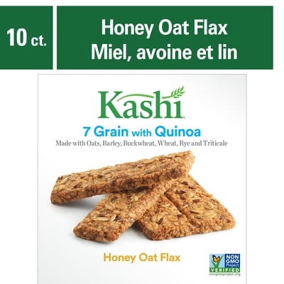Kashi Sept céréales entières avec quinoa barres croquantes, Miel avoine et lin 10 barres 200 g, 1,75 $/100g