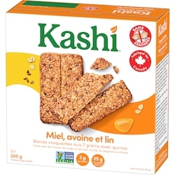 Kashi Sept céréales entières avec quinoa barres croquantes, Miel avoine et lin 10 barres 200 g, 2,65 $/100g
