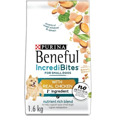 Purina Beneful Incredibites Dry Dog Food Real Chicken 1.6 kg, $0.87/100g