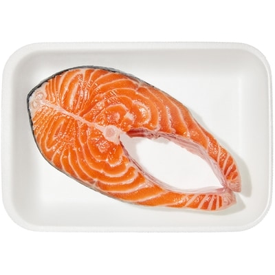 null Atlantic Salmon Steaks, Packaged $35.25/1kg $15.99/1lb