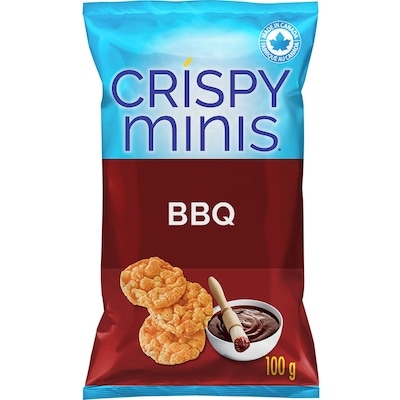 Quaker Crispy Minis Croustilles de riz brun Saveur BBQ 100 g, 3,50 $/100g