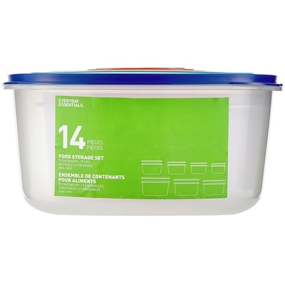Everyday Essentials 14-Piece Square Food Storage Set 1 ea, $1.14/1ea