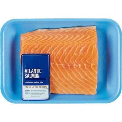 Fresh Atlantic Salmon Fillets, Skin On, Packaged