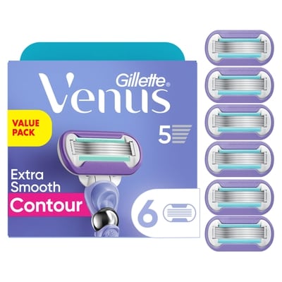 Gillette Lames de rasoir Extra doux Contour pour femmes, 6 cartouches de rechange 6 ea, 6,17 $/1ch