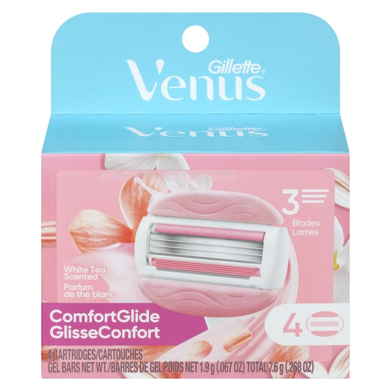 Venus ComfortGlide White Tea Women's Razor Refills, 4 Count
