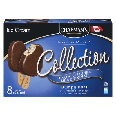 Chapmans Canadian Collection Caramel Praline & Milk Chocolate Ice Cream Bar 8x55.0 ml, $1.43/100ml