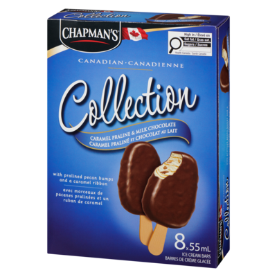 Collection canadienne Barre de crème glacée caramel praliné et chocolat au lait