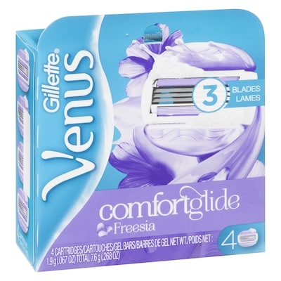 Venus ComfortGlide Freesia Women's Razor Refills, 4 Count
