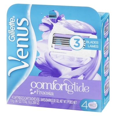 Venus ComfortGlide Freesia Women's Razor Refills, 4 Count