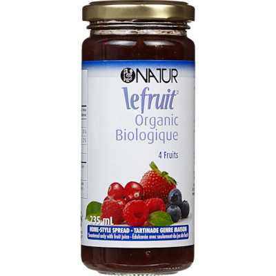 Natur Tartinade 4 fruits Le Fruit biologique 235 ml, 3,19 $/100ml
