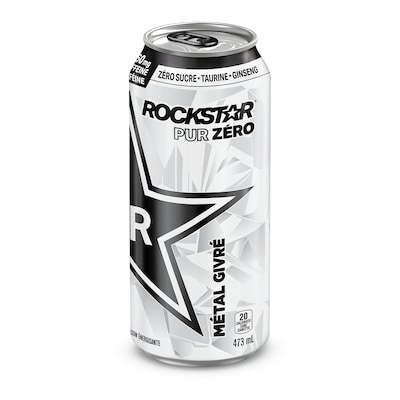 Rockstar Boisson énergisante Pur Zéro Métal givré 473 ml, 0,84 $/100ml