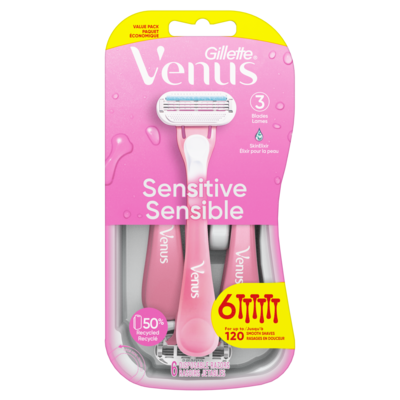 Sensitive Women's Disposable Razor, 6 Count