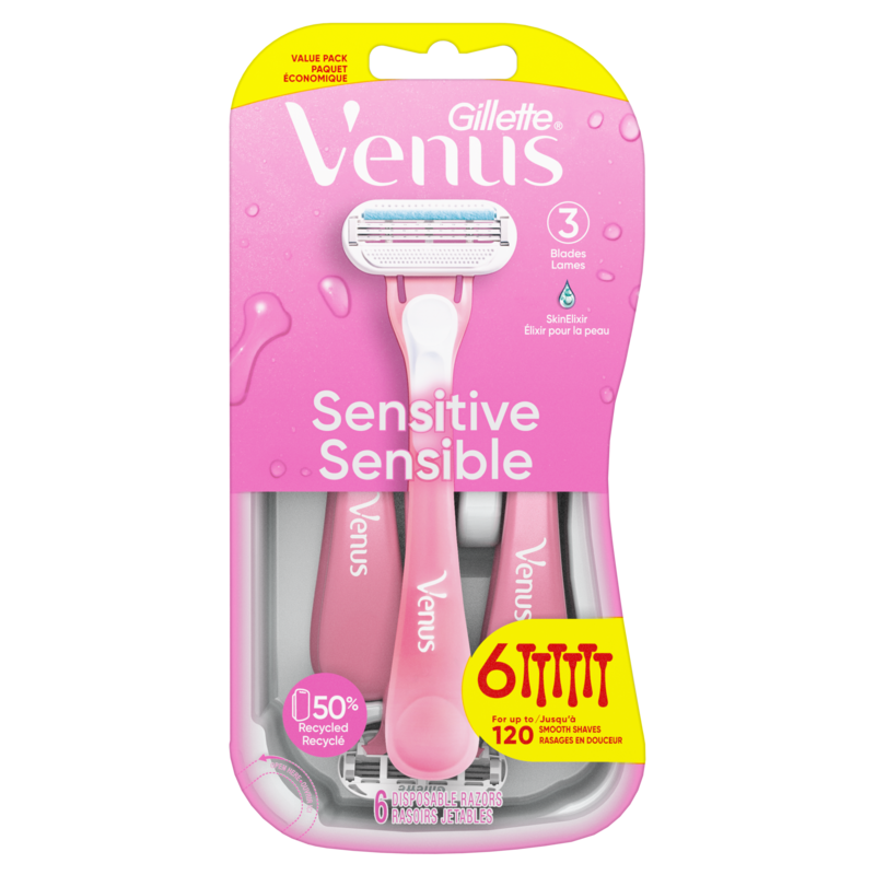 Sensitive Women's Disposable Razor, 6 Count