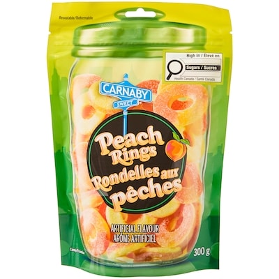 Carnaby Sweet Peach Rings 300 g, $1.26/100g