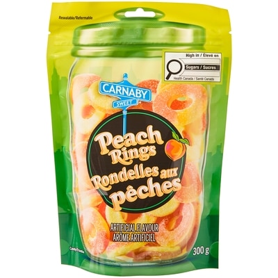 Carnaby Sweet Friandise Rondelles aux pêches 300 g, 0,93 $/100g