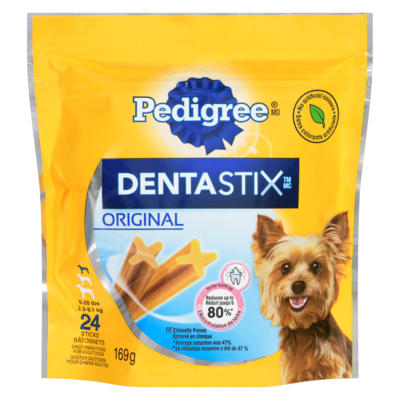 Pedigree Dentastix Mini Dog Original, 24Ct, Dog Treats 169 g, $4.14/100g